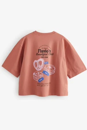 Next Rust 100% Cotton Rich Back Graphic Boxy Short Sleeve T-Shirt