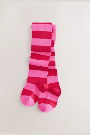 Next /Red Cotton Rich Stripe Tights