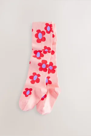 Next Cotton Rich Flower Print Tights