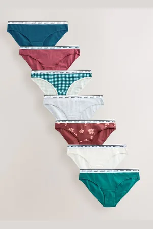 Next Gingham Print Bikini Logo Knickers 7 Pack