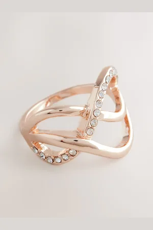 Next Rose Tone Pave Twist Ring