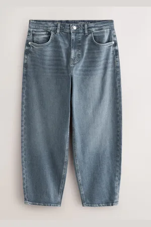 Next Dark Steel Barrel Fit Vintage Wash Denim Jeans