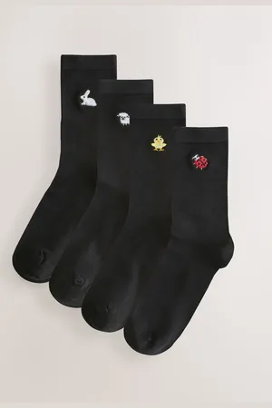 Next Spring Animals Embroidered Motif Ankle Socks 4 Pack
