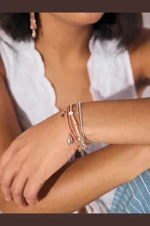 Next Orange Beaded Multirow Bracelet