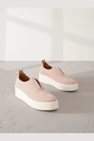 Next Rose Slip On Signature Forever Comfort Leather Chunky Wedge Platform Trainers