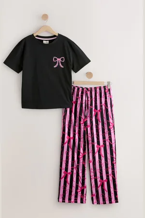 Next /Pink Bows 100% Cotton Short Sleeve Pyjamas