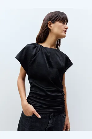 Next Satin Ruched Short Sleeve Top