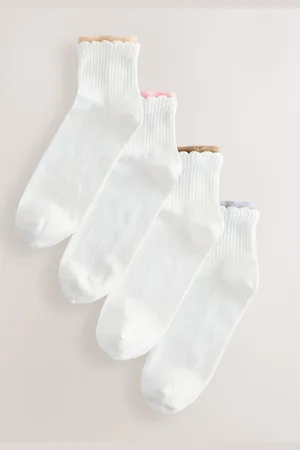 Next /Neutral Double Layer Cropped Ankle Socks 4 Pack