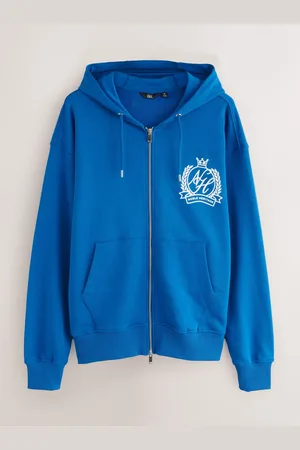 Next EDIT Graphic Print Zip Through 100% Cotton Hoodie