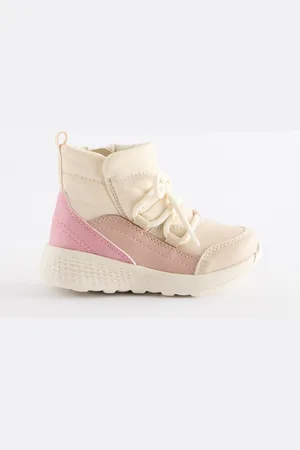 Next Neutral Mock Lace Boots Trainers