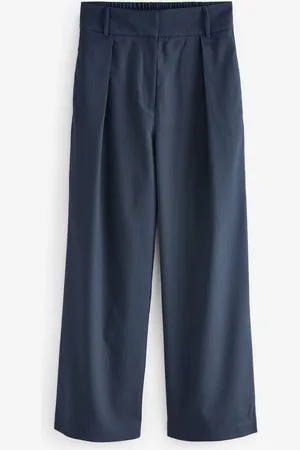 Next Pinstripe Elastic Back Wide Leg Trousers