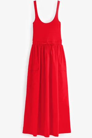 Next Red 100% Cotton Sleeveless Summer Dress