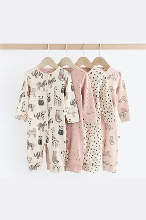 Next Mono 4 Pack Baby Footless Sleepsuits (0mths-3yrs)