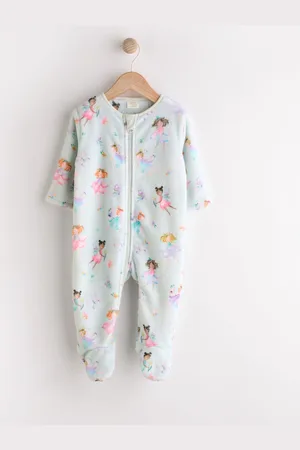 Next Mint Fairy Baby Zip Fleece Sleepsuit