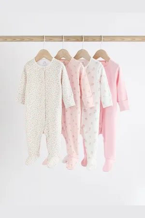 Next 4 Pack Baby 100% Cotton Sleepsuits (0-2yrs)