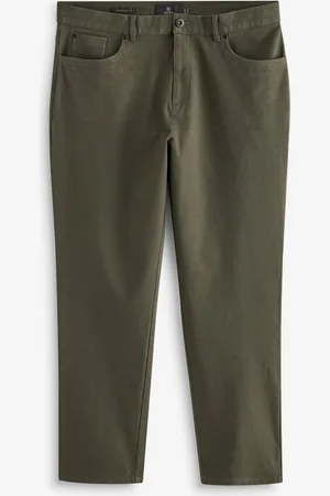 Next Khaki Straight Fit Textured Smart Chinos with Stretch