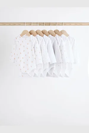 Next Delicate Animal Print 7 Pack Long Sleeve Baby Bodysuits