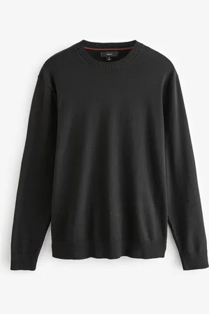 Next Plain Regular Fit Cotton Rich Crew Jumper