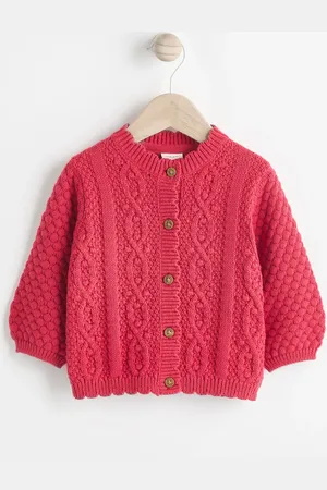 Next Red Baby Knitted Bobble 100% Cotton Cardigan (0mths-2yrs)