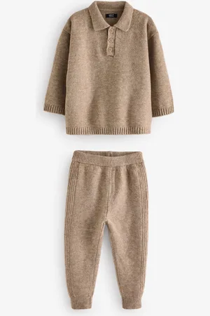 Next Knitted Long Sleeve Polo And Joggers Set (3mths-7yrs)