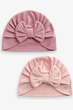 Next Modern Baby Bow Turban 100% Cotton Hats 2 Pack (0mths-2yrs)