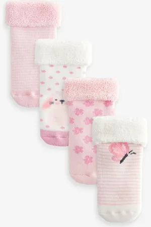 Next Towelling Character Socks 4 Pack (0mths-2yrs)