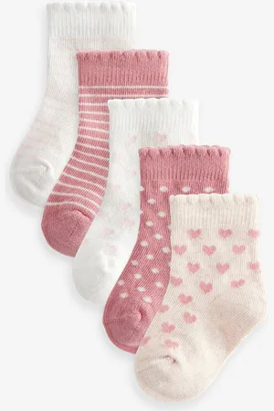 Next Heart Stripe Baby Socks 5 Pack (0mths-2yrs)