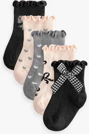 Next Monochrome Bow Baby Socks 5 Pack (0mths-2yrs)