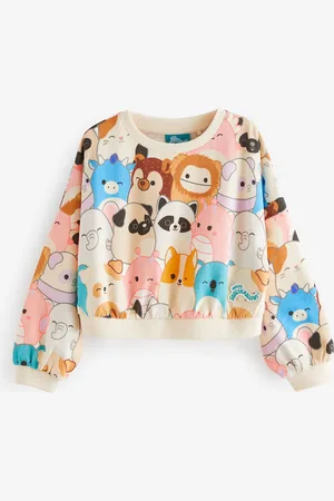 Next Squishmallows Ecru 100% Cotton Boxy Long Sleeve Sweat Top (5-12yrs)