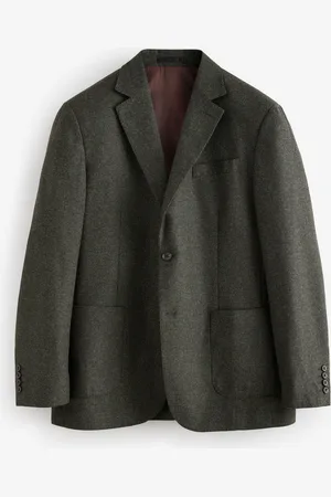 Next Khaki Signature Nova Fides Wool Rich Textured Blazer