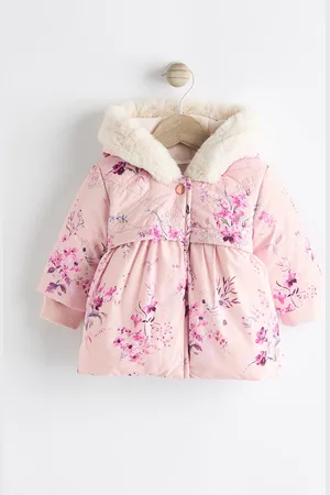 Next Floral Baby Hooded Puffer Coat (0mths-2yrs)