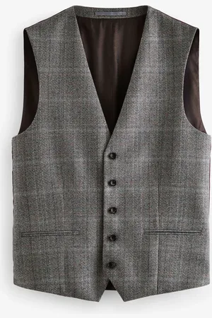 Next Signature Marzotto Check Suit Waistcoat