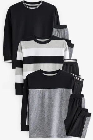 Next Monochrome 3 Pack Long Sleeve Pyjamas (3-16yrs)
