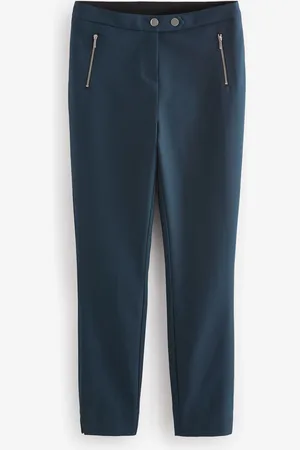 Next Blue Zip Detail Skinny Trousers