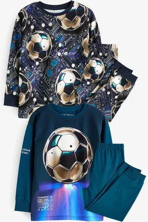 Next Football 2 Pack Long Sleeve Pyjamas (3-16yrs)