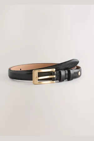 Next /Gold Premium Made In Italy Leather Skinny Belt