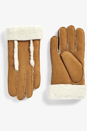 Next Chestnut Leather Sheepskin Gloves