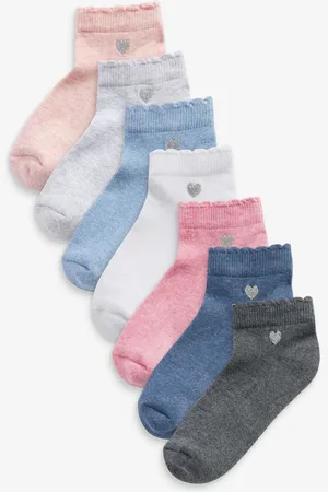 Next Multi 7 Pack Cotton Rich Embroidered Cushioned Sole Trainer Socks