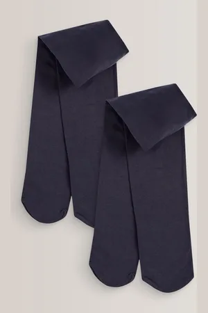Next Blue Regular Length 2 Pack 80 Denier School Tights