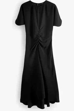 Next Short Sleeve Ruched Midi Dress