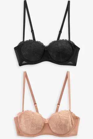 Next /Praline Nude Lace Light Pad Strapless Multiway Bras 2 Pack A-E