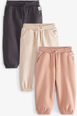 Next /Cream/Pink 3 Pack Jogger Set (3mths-7yrs)