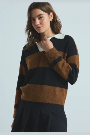 Next /Brown Stripe Rugby Knit Jumper