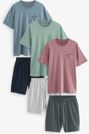 Next Pink/Green/ Jersey Pyjamas Shorts Set 3 Pack