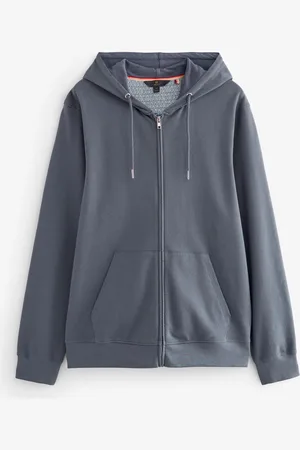 Next Slate Texture 100% Cotton Lightweight Zip Up Hoodie