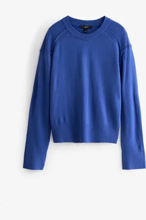 Next Cobalt Soft Touch Pattern Knitted Cosy Crew Neck Jumper