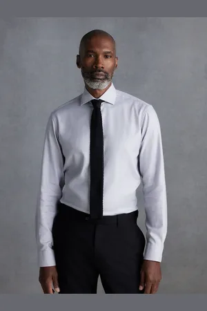 Next Signature Textured 100% Cotton Slim Fit Single Cuff Shirt