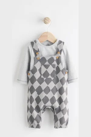 Next /White Jersey Baby Dungarees And Bodysuit Set (0mths-2yrs)