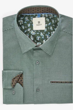 Next Regular Fit Trimmed Formal 100% Cotton Oxford Shirt