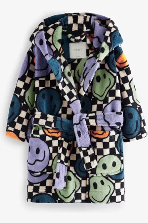 Next Multi Checkerboard Smile Faces Fleece Robe (9mths-10yrs)